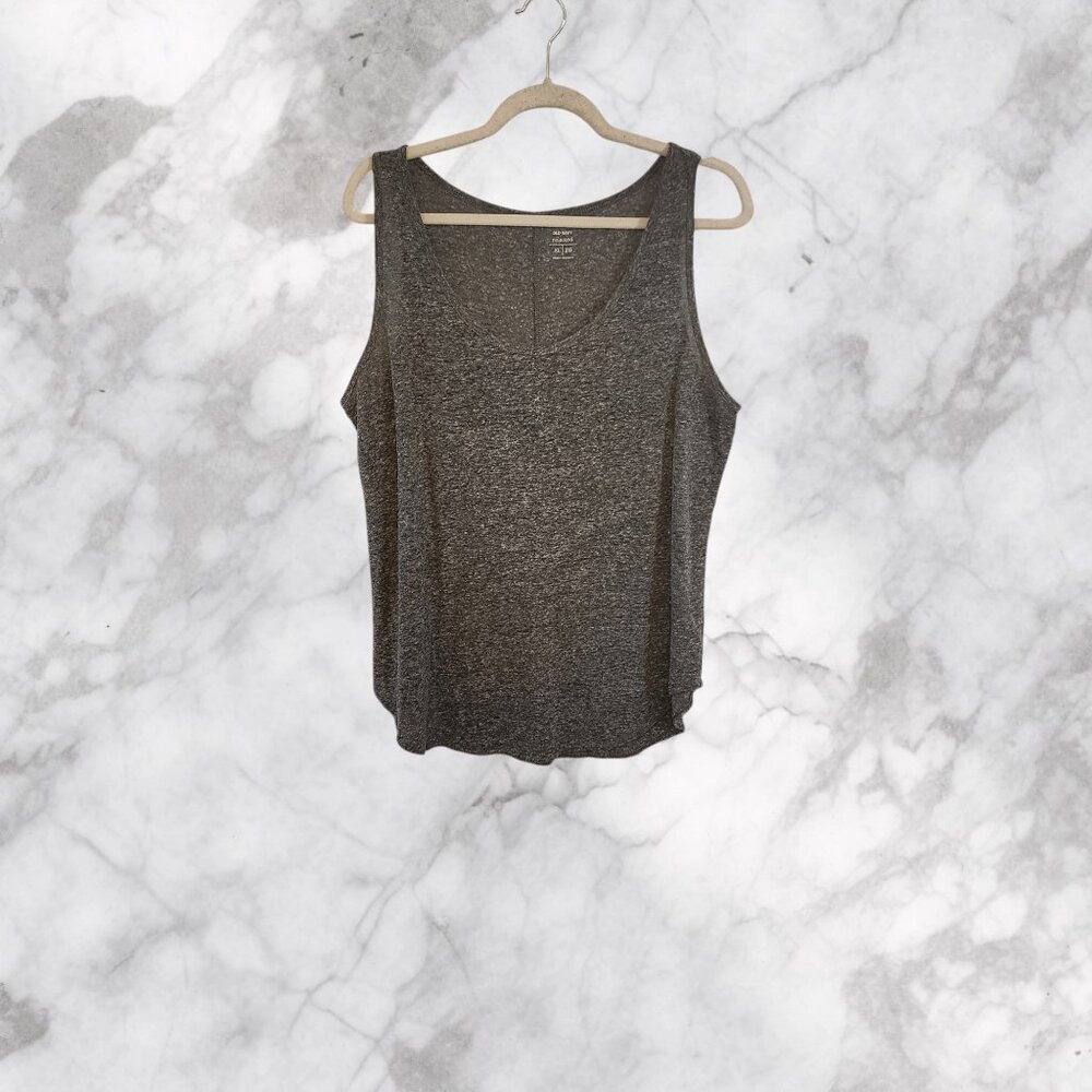 Old Navy Women's Relaxed Fit Dark Gray Heathered Tank Top Size XL